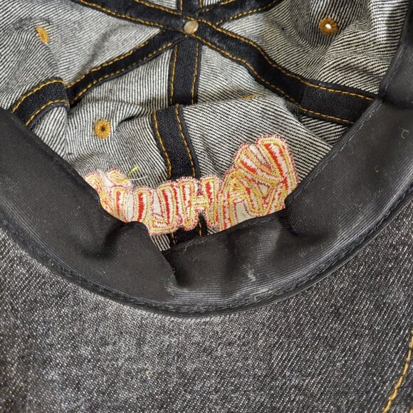 KAHLUA Music For Your Mouth Hat Strapback Baseball Vintage 90s Cap Denim Trucker - Picture 8 of 9